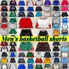 Män lag basketballshorts med fickan blixtlås byxa college svettbyxor blå vit svart röd lila sömnad kvalitet höftpop sport slitage