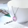 Целых 6 шт., подвески с блестящими розовыми кристаллами и цирконами в виде капель воды, серебро 925 пробы для женщин, ожерелья с топазом, кулон Jewelry260e