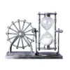 Figuritas de objetos decorativos, noria Vintage, reloj de arena, hermoso escritorio, exquisita decoración de cristal de arena para el hogar y la oficina 217z