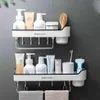 Oneup canto prateleira do banheiro fixado na parede shampoo chuveiro prateleiras titular rack de armazenamento organizador barra toalha acessórios 210423274z