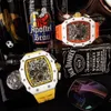 Designer Ri mliles Luxusuhren, automatische mechanische Uhr Richa Milles Rm11-03, Schweizer Uhrwerk, Saphirspiegel, importiertes Gummiarmband, Herren-Sportmarke TFPG