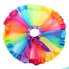 Jupes Colorf Tutu Jupe Vêtements Pour Enfants Vêtements De Danse Jupes Ballet Pettiskirts Rainbow Ruffled Anniversaire Drop Livraison Bébé, Enfants Maternité Dhtro