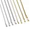 Partihandel 2mm 3mm 4mm 5mm Basic Twisted Chain Halsband Rostfritt stål Twist Rope Chain Halsband för kvinnliga män
