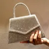 Avondtassen Handvat s Kristallen schoudertas luxe Designer Portemonnees en handtas Femme clutch Bag zilver glanzende crossbody 231128