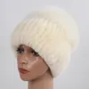 Ampla Brim Chapéus Balde Rússia Senhora Inverno Chapéu De Pele Real Mulheres Quente Malha Genuína Rex Coelho Top Natural Bomber Caps Cap 231128