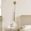 Lampes murales Lampe en verre Vintage Bed Deco Led Lampen sans fil Poulie en bois antique moderne