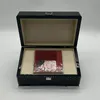 디자이너 남성 시계 상자 블랙 박스 DHGATE 옥스 럭셔리 선물 우드 시계 브로셔 카드 라벨 시계 박스 신비한 상자