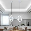 Lustres Moderne LED Pendentif Luminaires Noir Blanc Plafond Suspension Lampe Salle À Manger Cuisine Lustre Suspension