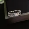 Trouwringen Solid Platinum PT950 Ring Diamant Vrouwen Engagement Band Verjaardag Voor Meisje D Kleur Puur Goud Sieraden 231128