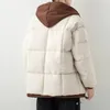 Hommes vers le bas Parkas automne et hiver vêtements rembourrés de coton tendance de la mode urbaine fausse veste à capuche deux pièces manteau pour hommes 231129