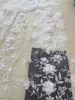 Abiti Bellissimo pizzo africano Colla glitter con fiori 3D Tessuto a rete in tulle francese per abiti da festa/matrimoni Abito rosa/bianco