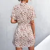 Casual jurken 2023 Zomer vrouwen kleden korte mouwen korte mouwen elegante shirt blouse sexy rok vrouwelijke Koreaanse kleding vintage oversized midi robe