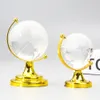 Obiekty dekoracyjne figurki Znakomite mini okrągły glob mapa świata krystaliczna szklana kula z wspornikiem meble domowe dekoracje prezentowe 231128