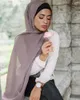 Halsdukar 1 datorer lady crumple bubbla chiffon fasta skrynkliga sjalar veck pannband hijab muslimska wrap halsdukar/halsduk stor storlek 90 180 cm