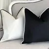 Cushion Decorative Pillow Black White Solid Velvet Cover Home Decoration Cushion Velour Pillowcase Living Room Sofa 45x45 50x50 30x50 231128