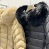 Veste femme hiver doudoune manteaux de fourrure véritable col de cheveux de raton laveur chaud mode Parkas avec ceinture dame coton manteau vêtements d'extérieur grande poche