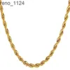 nieuwe 18K Vergulde gouden ketting ontwerp voor mannen Twisted Rope Chain Ketting 18 "-30"