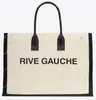 Bolsa de couro feminina rive gauche, bolsa de ombro para compras, bolsa emed com letras de ombros 2024