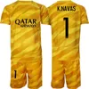 Club Team GK Long Sleeve Soccer Keylor Navas Jersey Set målvakt Sergio Rico Nicolas Douchez Areola Gianluigi Donnarumma Football Shirt Kits 23/24 Herr Kids Bali Bali