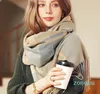 Scarves Winter Women Head Neck Warm Scarf Long Thick Pashmina Female Cashmere Imitation Shawl Fashion Muffler Handmade