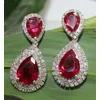 Ny trendig design 4.04 CTW Diamond White Gold Ruby Earring for Women Party and Wedding Wear från Indien