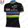 Cykeltröja sätter barn Soudal Quick Step World Champion Set Boys Girls Clothing Children Road Bike Shirt Suit Pant 231128