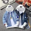 Men's Jackets Men Denim Jacket Streetwear Hip Hop Heren Hooded Jean Jackets mannelijke Casual Outerwear Spring Herfst Fashion Slim Fit Coat 231129