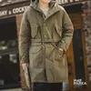 Herrjackor maden tunga m47 parka för manlig tjock varm vinter lång jacka huva klassiska trenchrockar vintage armé grön vadderad kappa 2023 231128