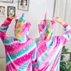 Kadın Uyku Salonu Yetişkin Unicorn Karikatür Onesie Kadın Flanel Pijamalar Hayvan Cosplay One Piece Sweetwear Kış Kalın Tulumları Sıcak Yumuşak Ev Giysileri L231129