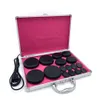 Helkroppsmassager 16st Stones Massage Warmer Kit med värmare Rocks Basalt Massage Stones Home Spa Body Therapy Avkopplande skönhetsvårdsverktyg 231128