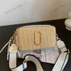 5A Designer M kamerapåse halm axel crossbody väskor mode sommar virkning plånböcker kvinnor lyxig fyrkantig klass klassiska kvinnliga plånböcker 230429