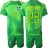 Nationaal team Heren Voetbal Brasil Doelman Lucas Perri Jerseys Set 2022-23 GK Lange mouw Gilmar Taffarel Alisson Becker 23 Ederson Moraes Voetbalshirtsets