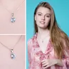 Pendants JewelryPalace Genuine Natural Oval Blue Topaz Pendant Necklace 925 Sterling Silver Women Gemstone Statement No Chain