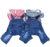 Abbigliamento per cani Tuta a righe per gatti Felpa con cappuccio Jean Pet Cappotto per cuccioli e vestiti primaverili/estivi 3 colorivaiduryd