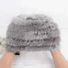 BeanieSkull Caps Femmes Tricoté Réel De Fourrure De Lapin Chapeaux Dames Hiver Chaud Moelleux Véritable Fourrure De Lapin Casquettes En Plein Air Bon Bonnet De Fourrure Élastique 231128