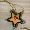 Anhänger Handcrafts Cloisonne Emaille Colorf Star Pendant Ornaments Small Decorative Item Keychain Charms Home Decor Christmas Tree H Dhaus