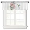 Rideau colibri fleur couleur cuisine petite fenêtre Tulle transparent court chambre salon décor à la maison Voile rideaux