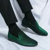 Dress Shoes Spring Fashion Green Loafers for Men Slip-on Light Men's Casual Leather Shoes Strap Size 38-47 Wedding Shoes Man cuero casual 231123