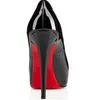Lyxmärke höga klackar skor kikar tår plattform röd glänsande botten 12 cm 14 cm 16 cm super häl naken svart patent läder klänningskor med dammväska storlek 35-45