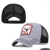 Casquettes de balle Cerf Animal Broderie Coton Casquette Casquette de baseball Mesh Respirant Réglable Snapback Chapeaux Pour Hommes Et Femmes 202 Drop D Dh4Zk