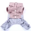 Vêtements pour chiens Pet JumpSuit Pantalon Plaid Design Chat Chiot Chemise T-Shirt 5 Tailles 2 Couleursvaiduryd