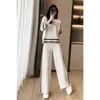 Casual Little Fragrance Sweatshirt Sports Suit Women's 2023 Spring and Autumn Clothes New Fashion High-End Wide Ben Pants Two-Piece Set