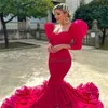 Fuchsia Flamenco dançarina vestido de baile 2023 vestidos elegantes de sereia de sereia com manga de manga de manga de manga