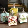 Distributeur de savon liquide à motif de fleurs, bouteille de Lotion en céramique, porte-désinfectant Portable pour les mains, bracelet, accessoires de salle de bains