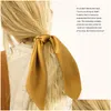 Haarschmuck 15 Teile/satz Neue Frauen Lange Seide Satin Elastische Haarbänder Pferdeschwanzhalter Scrunchie Mädchen Stirnband Großhandel Zubehör Dh0Ta