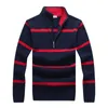 Herren Pullover Hochwertige Herren Einfarbig Baumwolle Grundlegend Lässig Reißverschluss Streifen Pullover Jacke Frühlingsmode Lose Strick Offene Oberteile