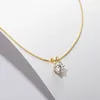 Chokers DJMAX D Color VVS 1 2 3ct Pendant Necklace S925 Sterling Silver Chain Plate Pt950 Gold For Woman Fine Jewelry 231129