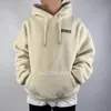Mens Hoodies Sweatshirts Autumn and Winter Hoodie Plus Fleece Cotton Padded Casual Warm Coat med Hooded Colid Color Fashion Trend Clot 231129