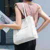 Avondtassen Japan Eenvoudige Stijl Nappaleer Emmer Commuter Draagtas Witte Koeienhuid Vrouwen Handtas Kwaliteit Een Glimlach Schouder2590