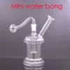 Atacado 10mm feminino mini narguilé colorido cogumelo percolador água vidro dab rig bongs com queimador de óleo banger tigela para fumar